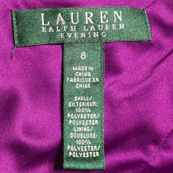 RALPH LAUREN EVENING Elegant Purple Off-Shoulder Maxi Dress Size 8 - Picture 13 of 13